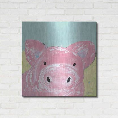 Luxe Metal Art 'Oink' by Roey Ebert, Metal Wall Art,36x36