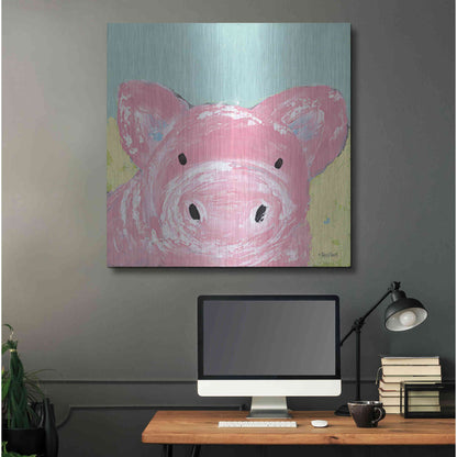 Luxe Metal Art 'Oink' by Roey Ebert, Metal Wall Art,36x36