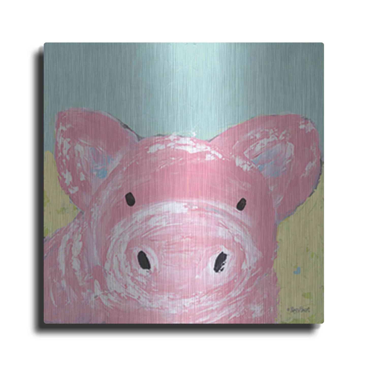 Luxe Metal Art 'Oink' by Roey Ebert, Metal Wall Art