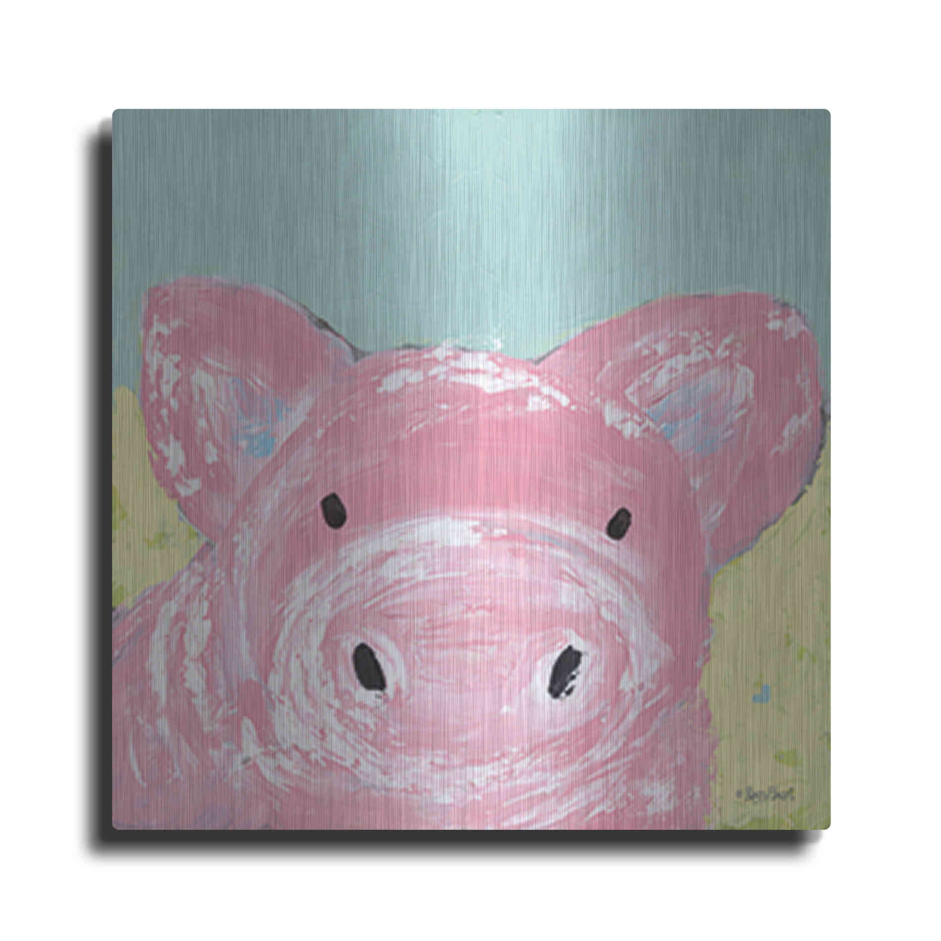 Luxe Metal Art 'Oink' by Roey Ebert, Metal Wall Art