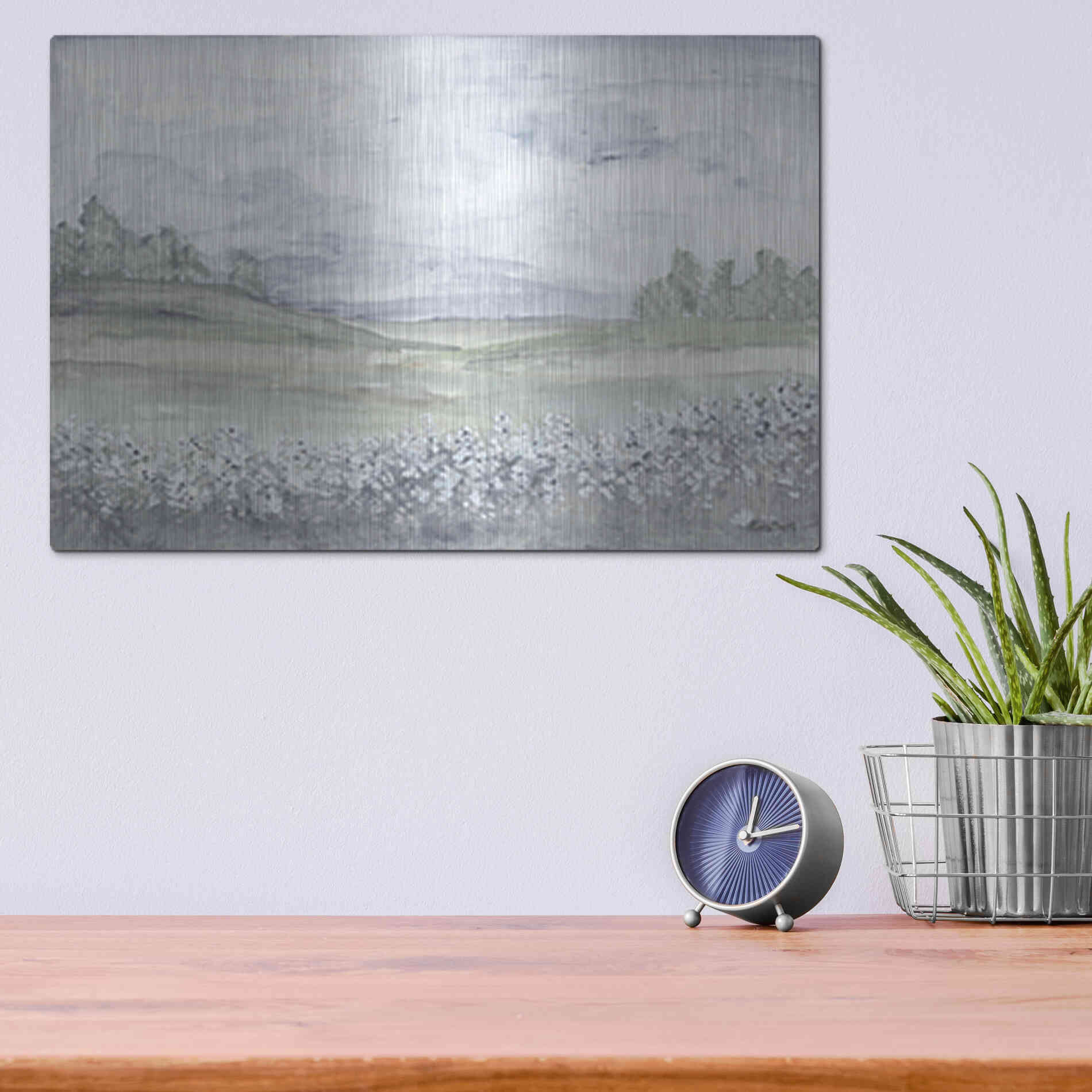 Luxe Metal Art 'Meadow' by Roey Ebert, Metal Wall Art,16x12