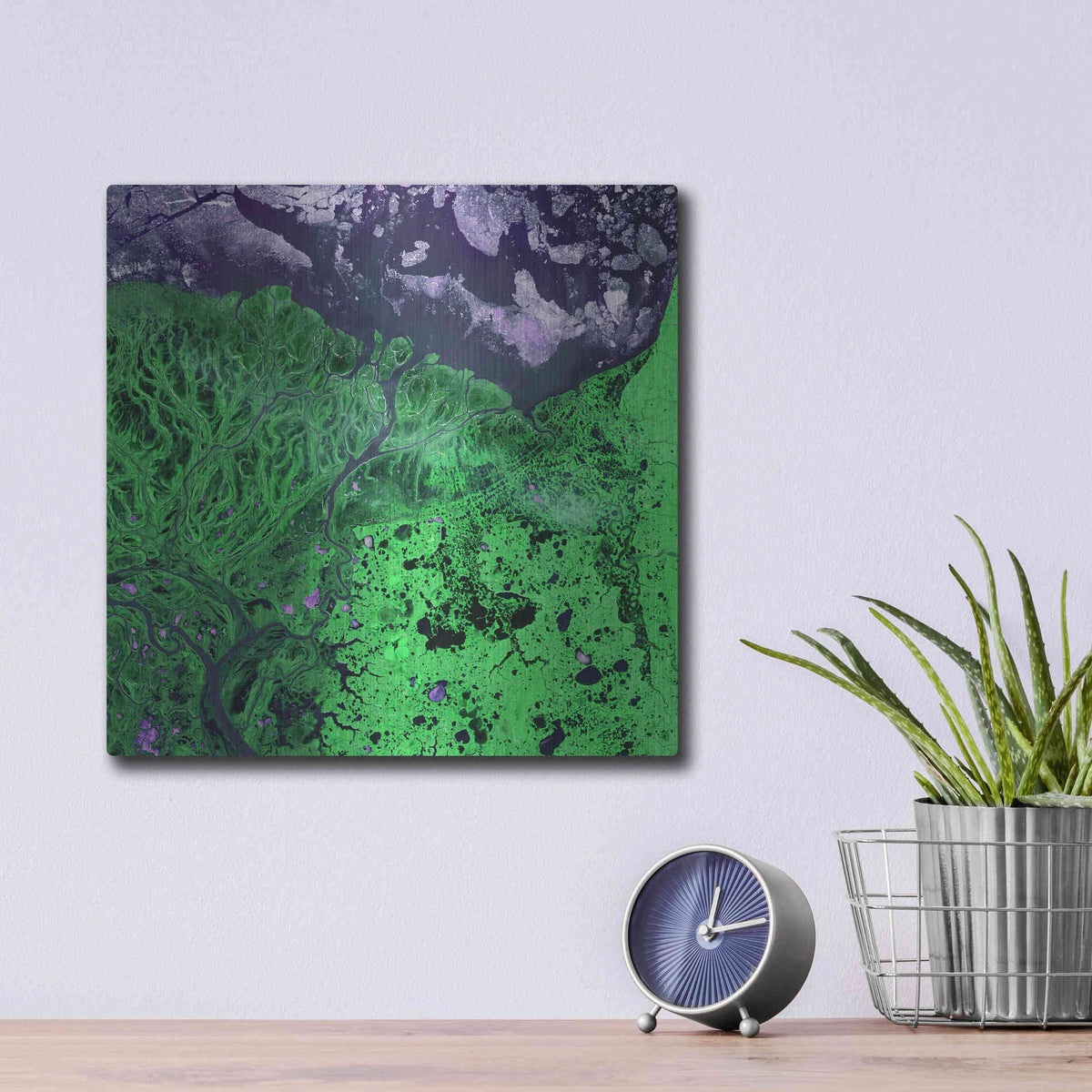 Luxe Metal Art 'Earth As Art: Yukon Delta' Metal Wall Art,12x12