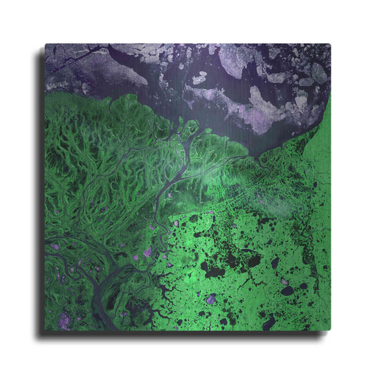 Luxe Metal Art 'Earth As Art: Yukon Delta' Metal Wall Art