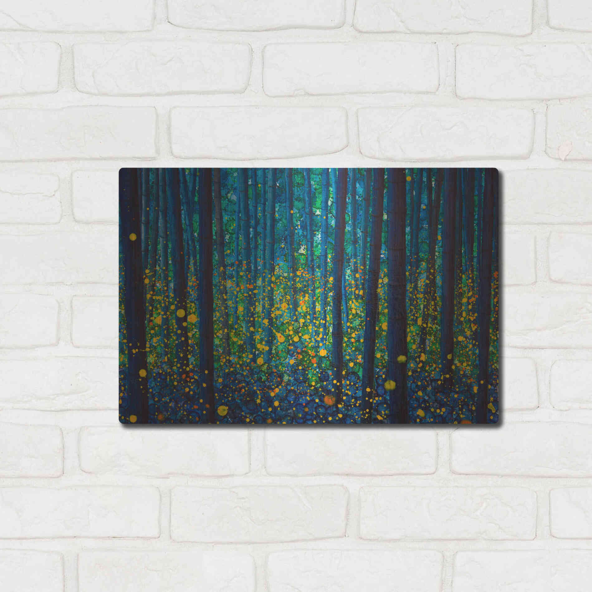 Luxe Metal Art 'Fireflies' by DB Waterman, Metal Wall Art,16x12