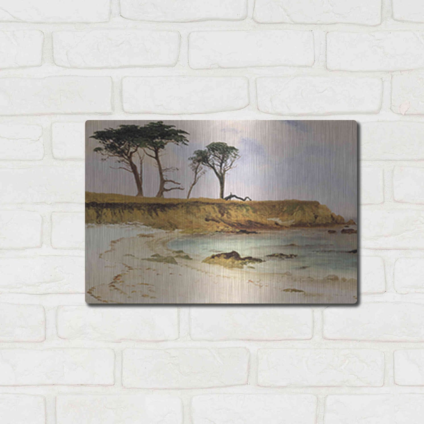 Luxe Metal Art 'Along the Coast' by Stellar Design Studio, Metal Wall Art,16x12