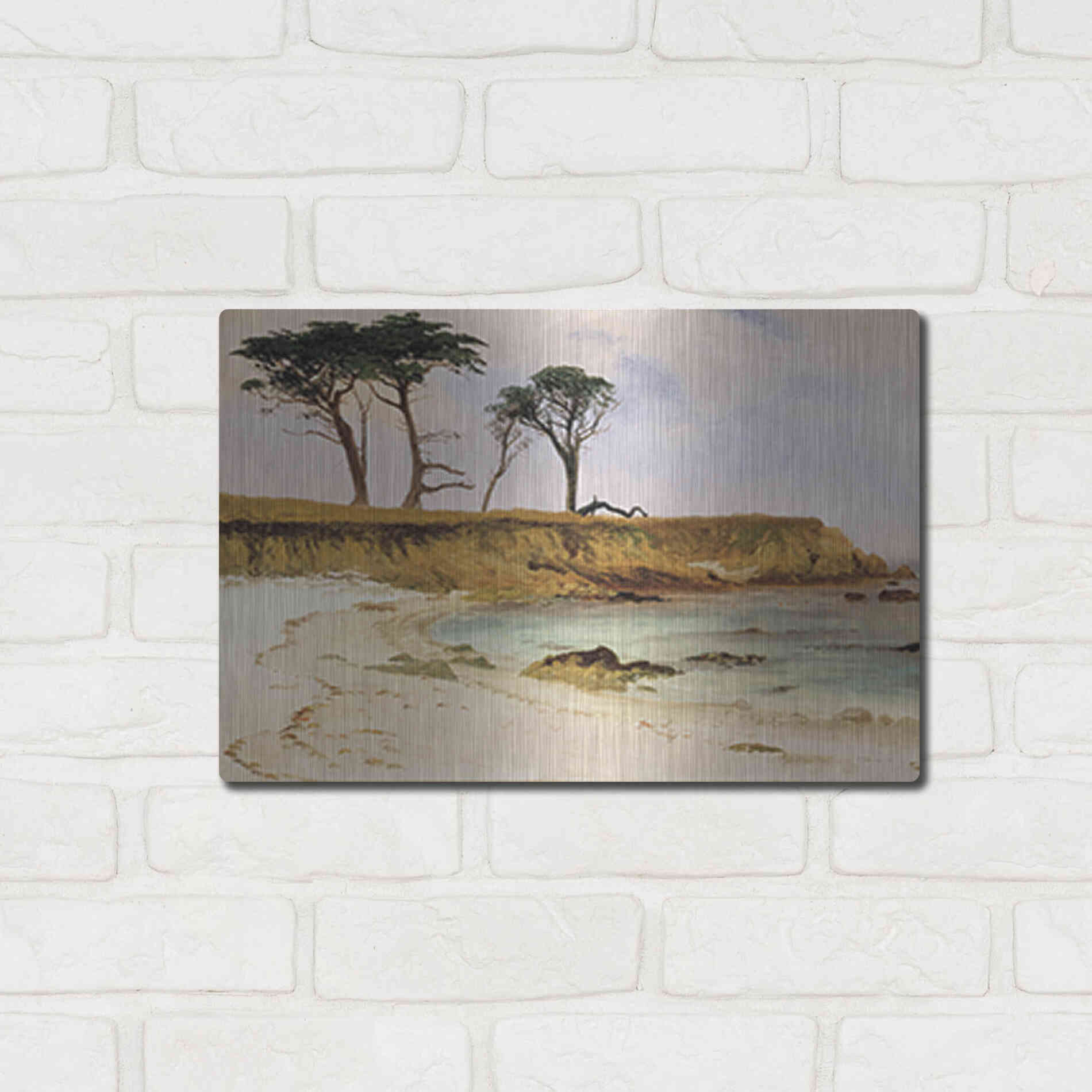 Luxe Metal Art 'Along the Coast' by Stellar Design Studio, Metal Wall Art,16x12