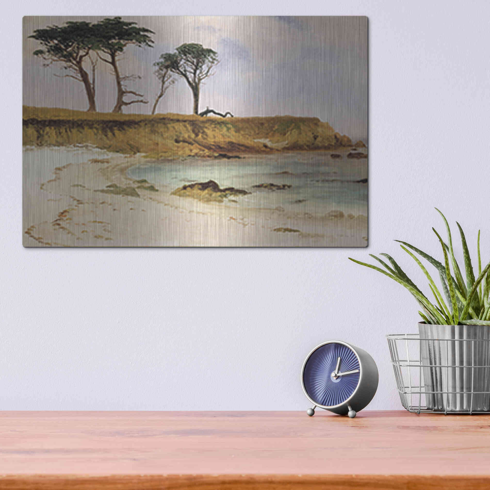 Luxe Metal Art 'Along the Coast' by Stellar Design Studio, Metal Wall Art,16x12