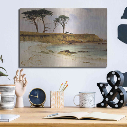 Luxe Metal Art 'Along the Coast' by Stellar Design Studio, Metal Wall Art,16x12