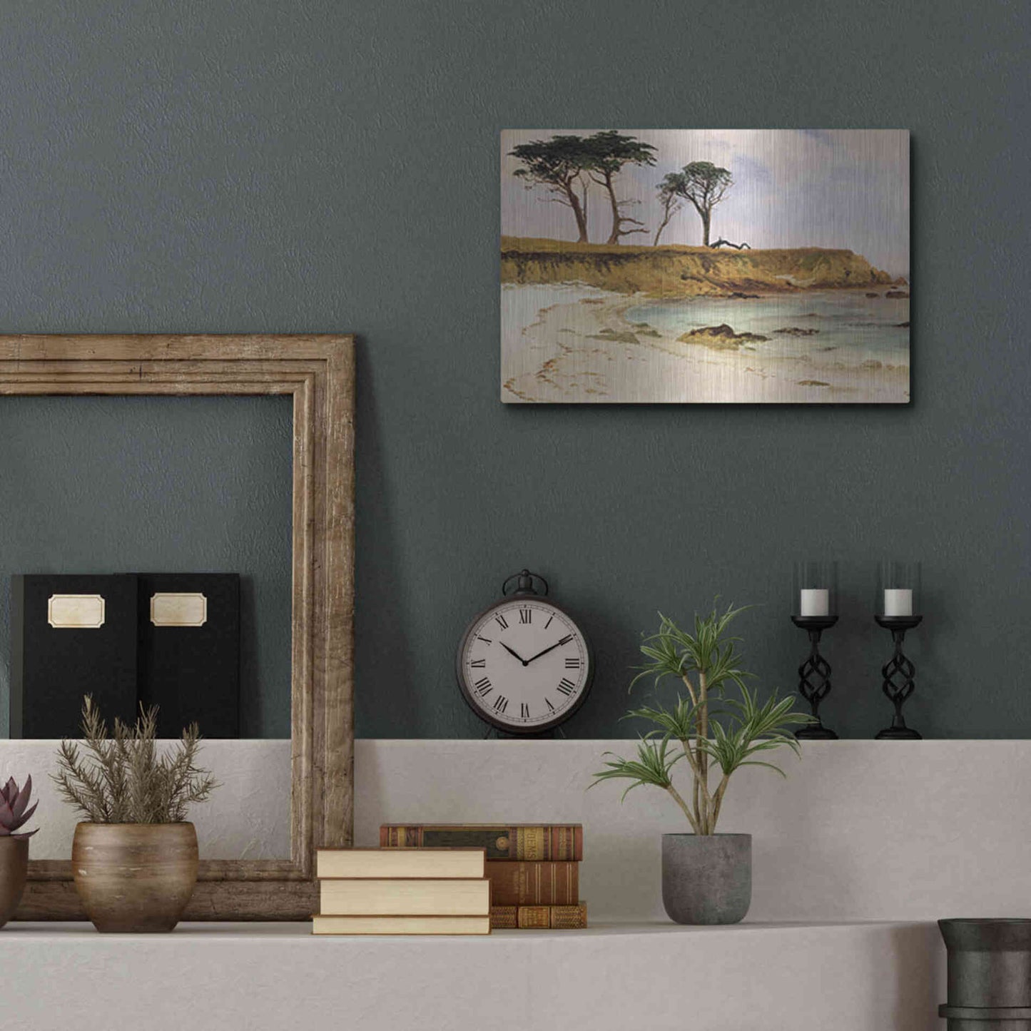 Luxe Metal Art 'Along the Coast' by Stellar Design Studio, Metal Wall Art,16x12