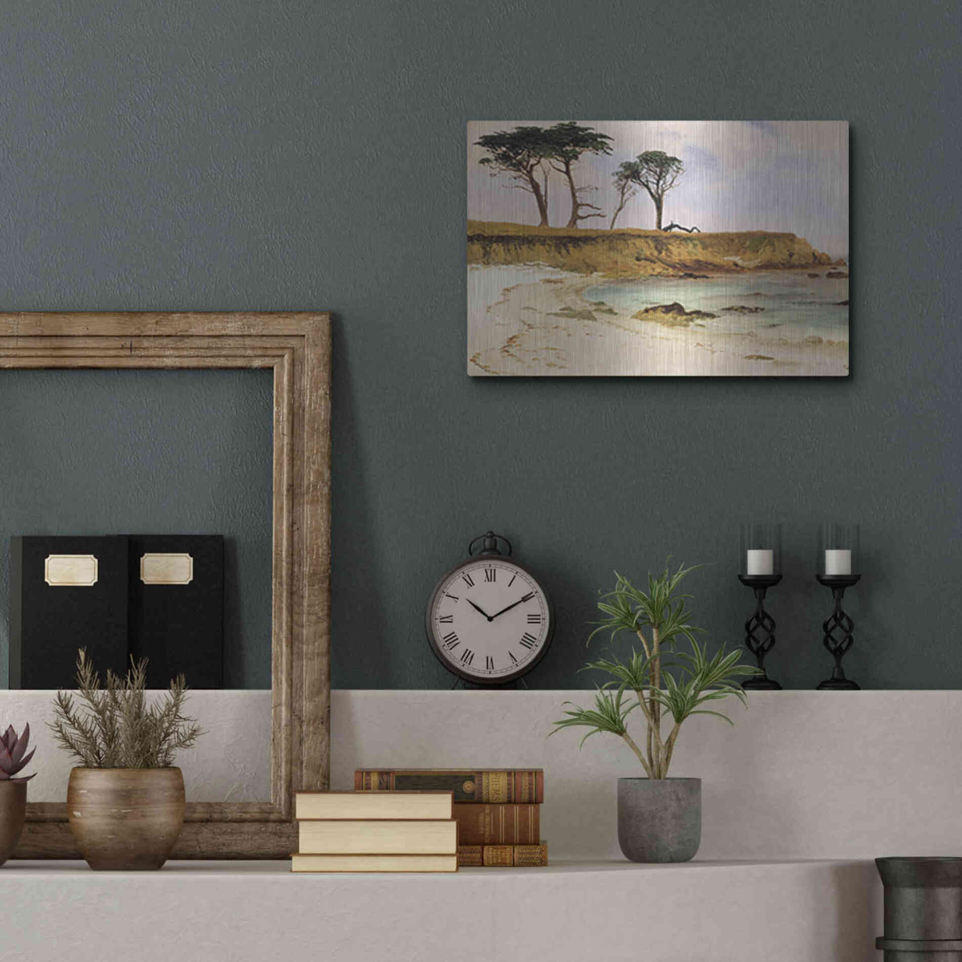 Luxe Metal Art 'Along the Coast' by Stellar Design Studio, Metal Wall Art,16x12