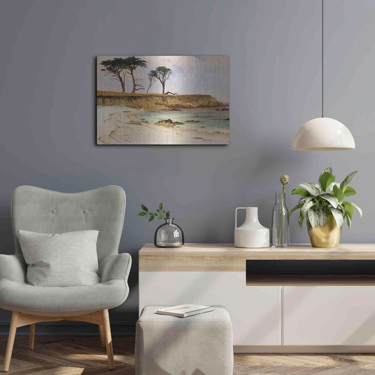 Luxe Metal Art 'Along the Coast' by Stellar Design Studio, Metal Wall Art,24x16