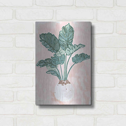 Luxe Metal Art 'Pink Palms 1' by Stellar Design Studio, Metal Wall Art,12x16