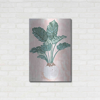 Luxe Metal Art 'Pink Palms 1' by Stellar Design Studio, Metal Wall Art,24x36