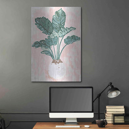 Luxe Metal Art 'Pink Palms 1' by Stellar Design Studio, Metal Wall Art,24x36