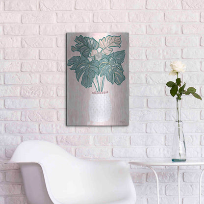 Luxe Metal Art 'Pink Palms 2' by Stellar Design Studio, Metal Wall Art,16x24