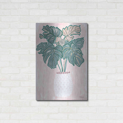 Luxe Metal Art 'Pink Palms 2' by Stellar Design Studio, Metal Wall Art,24x36