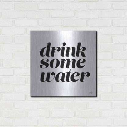 Luxe Metal Art 'Drink Some Water' by Yass Naffas Designs, Metal Wall Art,24x24