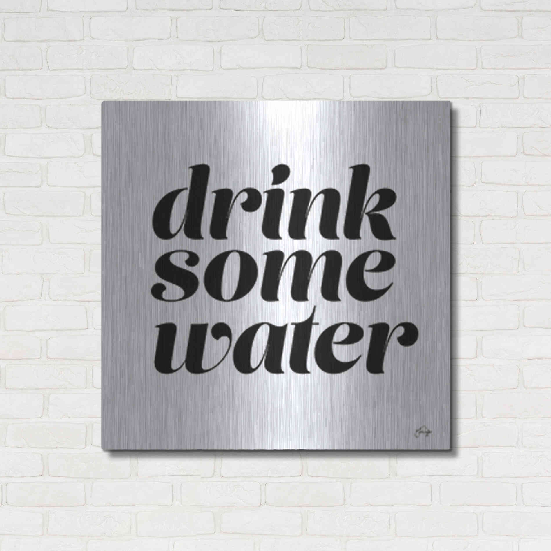 Luxe Metal Art 'Drink Some Water' by Yass Naffas Designs, Metal Wall Art,36x36