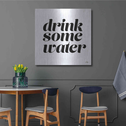 Luxe Metal Art 'Drink Some Water' by Yass Naffas Designs, Metal Wall Art,36x36