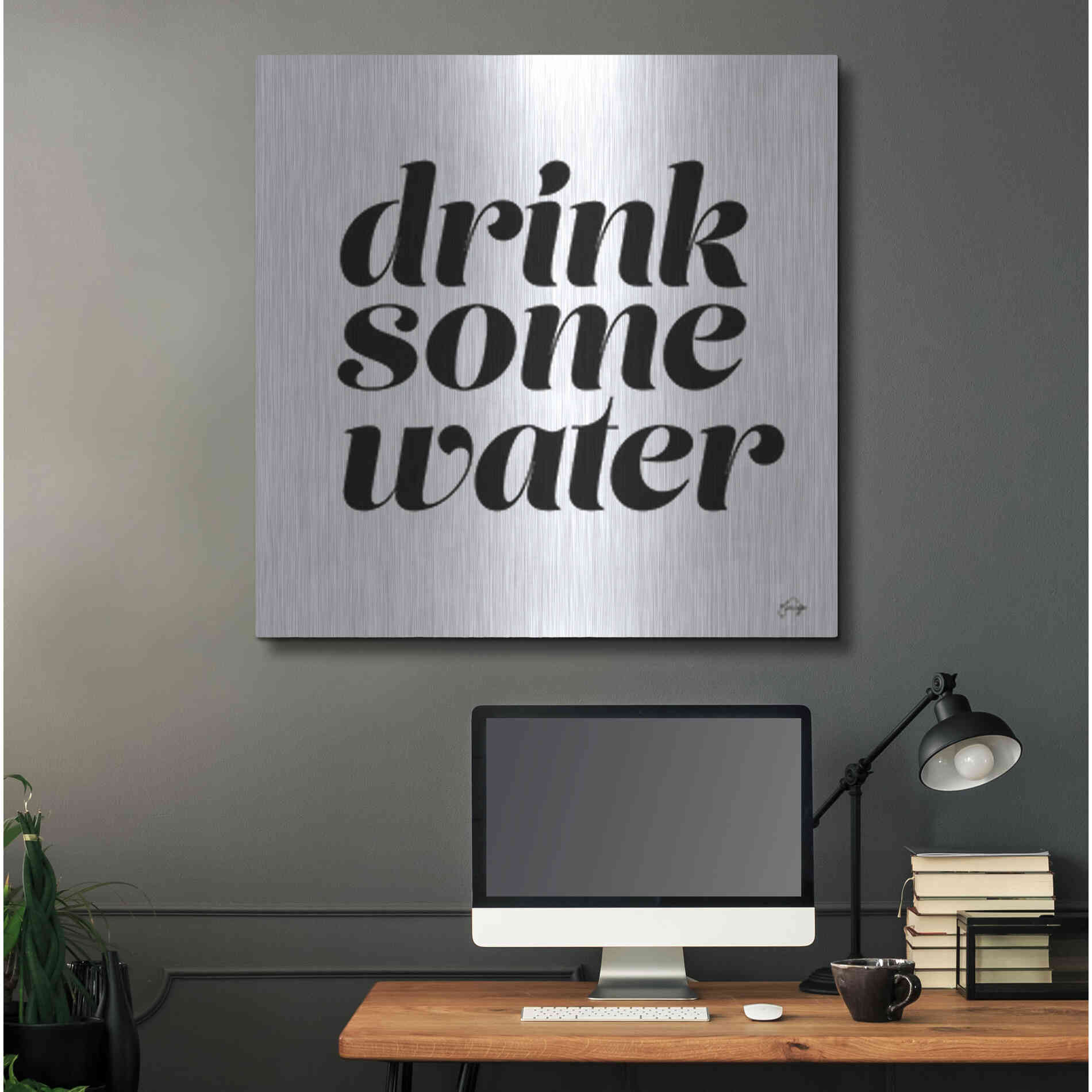 Luxe Metal Art 'Drink Some Water' by Yass Naffas Designs, Metal Wall Art,36x36