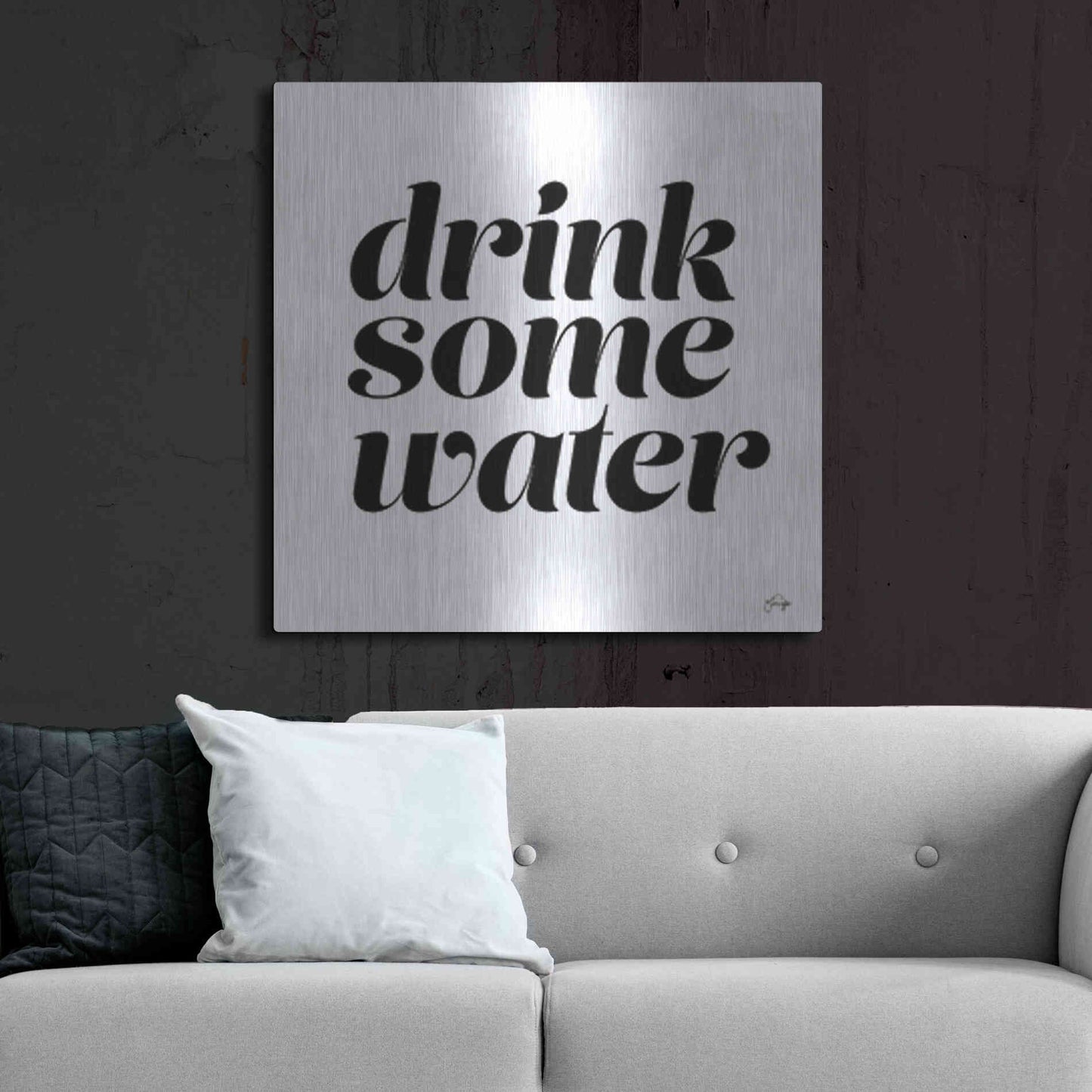 Luxe Metal Art 'Drink Some Water' by Yass Naffas Designs, Metal Wall Art,36x36