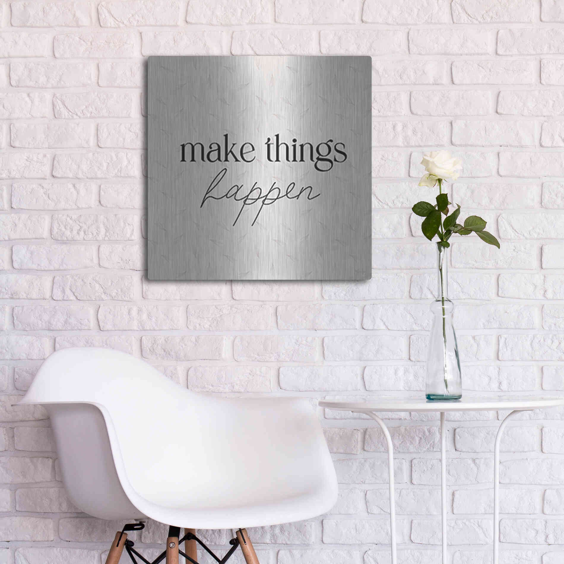 Luxe Metal Art 'Make Things Happen' by Yass Naffas Designs, Metal Wall Art,24x24