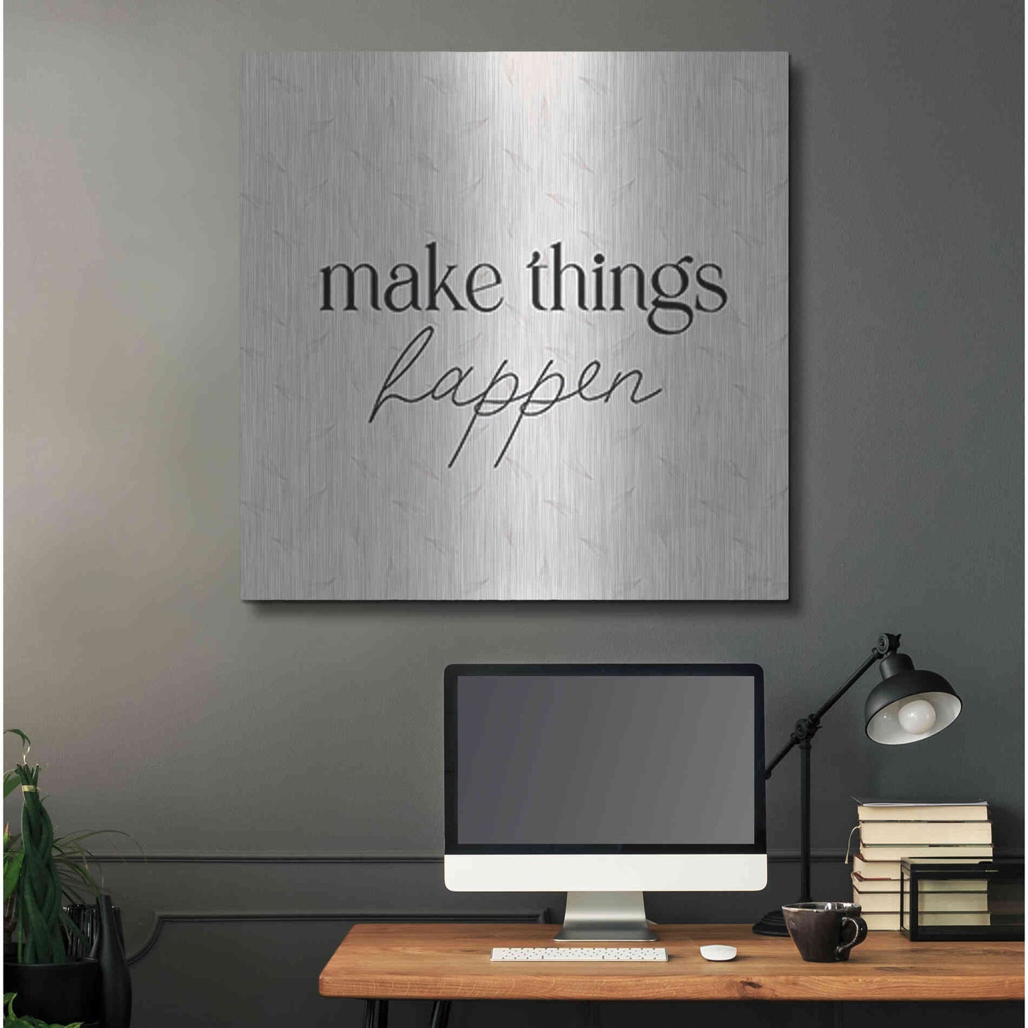 Luxe Metal Art 'Make Things Happen' by Yass Naffas Designs, Metal Wall Art,36x36