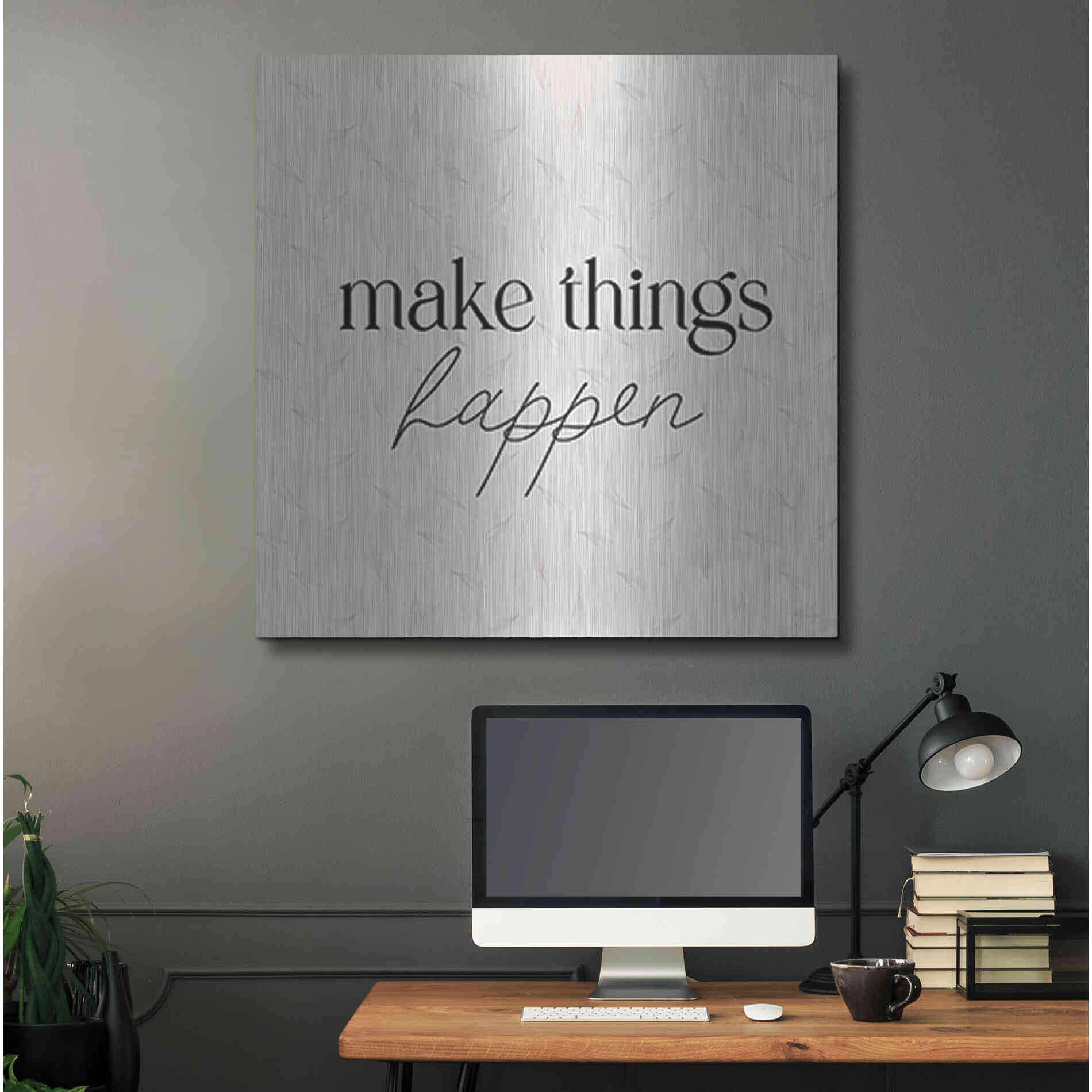 Luxe Metal Art 'Make Things Happen' by Yass Naffas Designs, Metal Wall Art,36x36