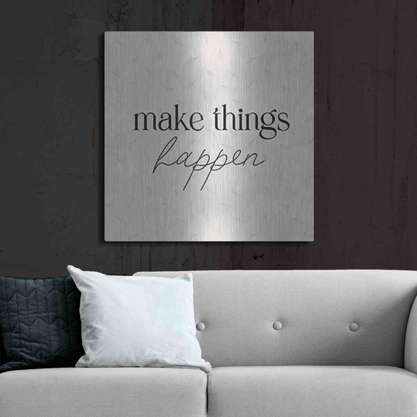 Luxe Metal Art 'Make Things Happen' by Yass Naffas Designs, Metal Wall Art,36x36