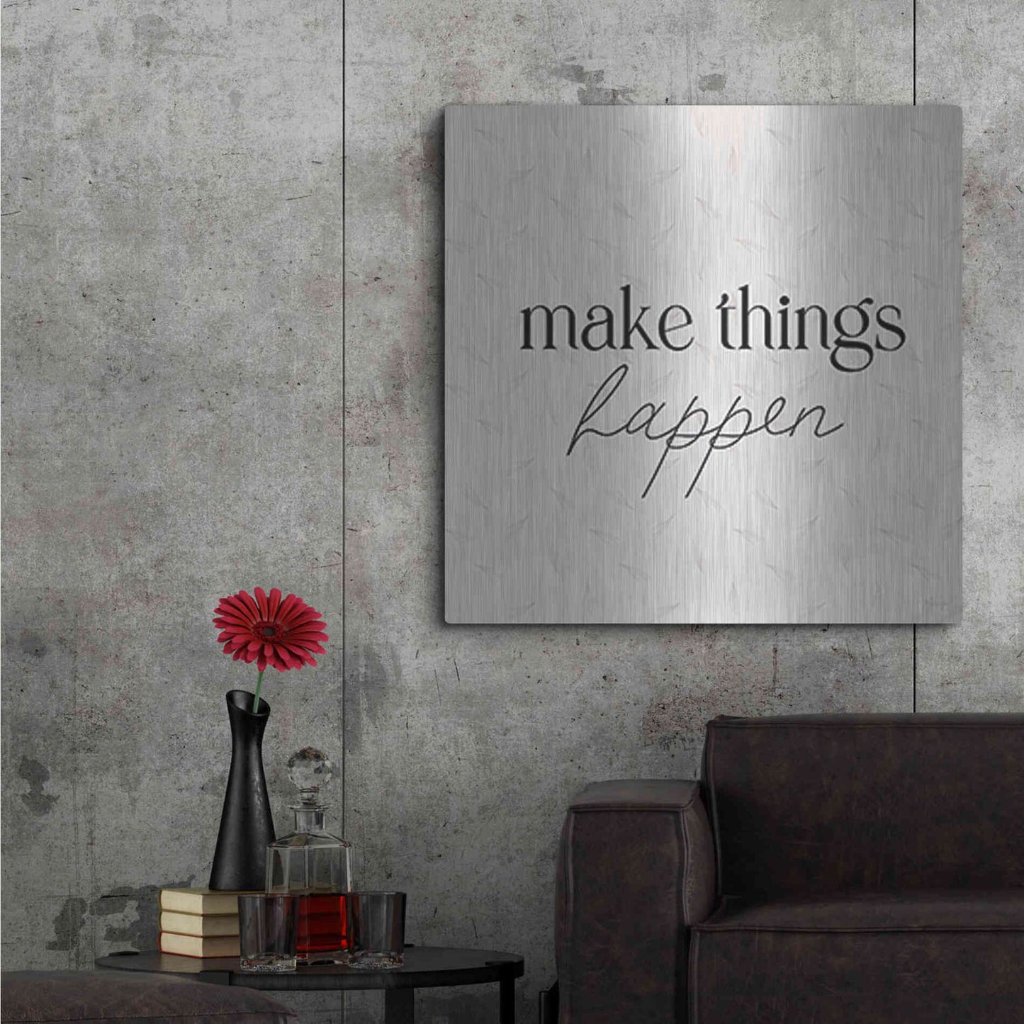 Luxe Metal Art 'Make Things Happen' by Yass Naffas Designs, Metal Wall Art,36x36