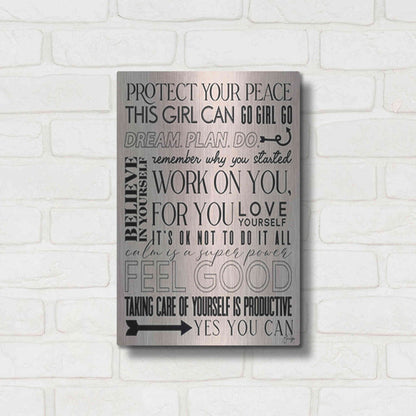 Luxe Metal Art 'A Feel Good Reminder' by Yass Naffas Designs, Metal Wall Art,12x16