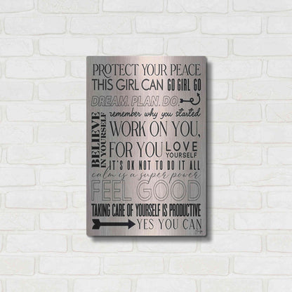 Luxe Metal Art 'A Feel Good Reminder' by Yass Naffas Designs, Metal Wall Art,16x24