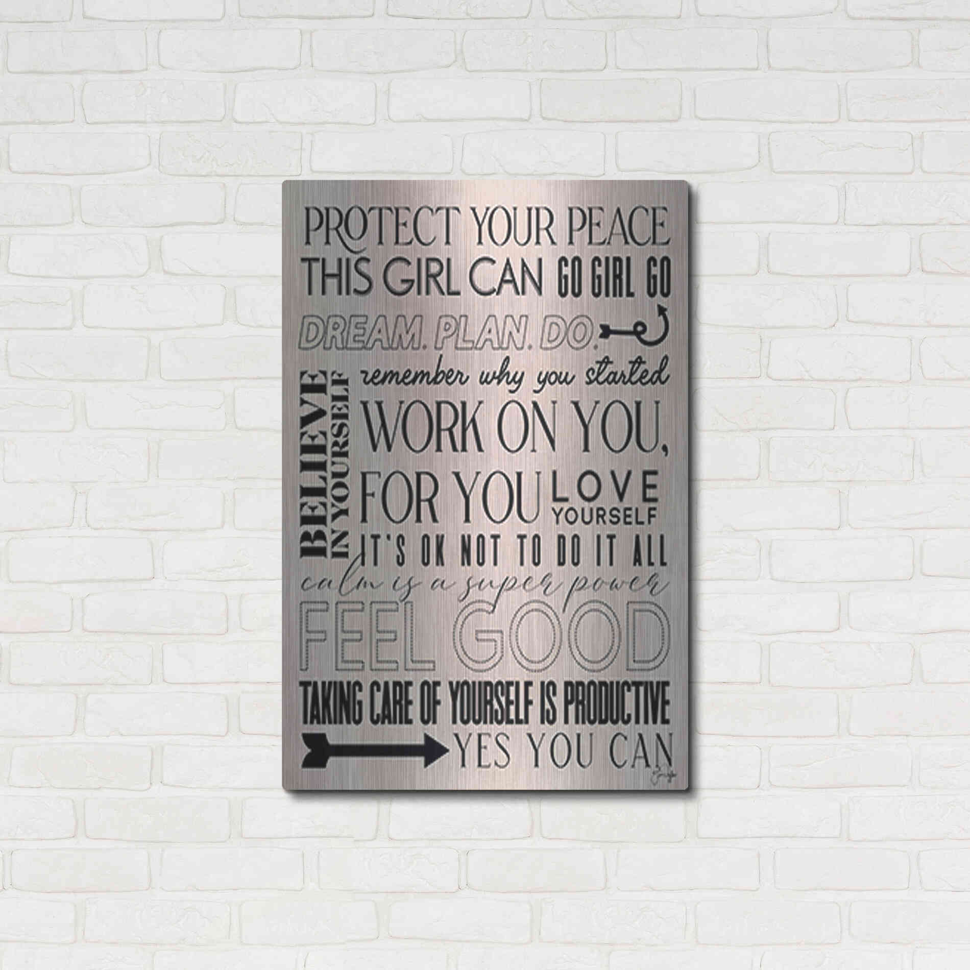 Luxe Metal Art 'A Feel Good Reminder' by Yass Naffas Designs, Metal Wall Art,24x36