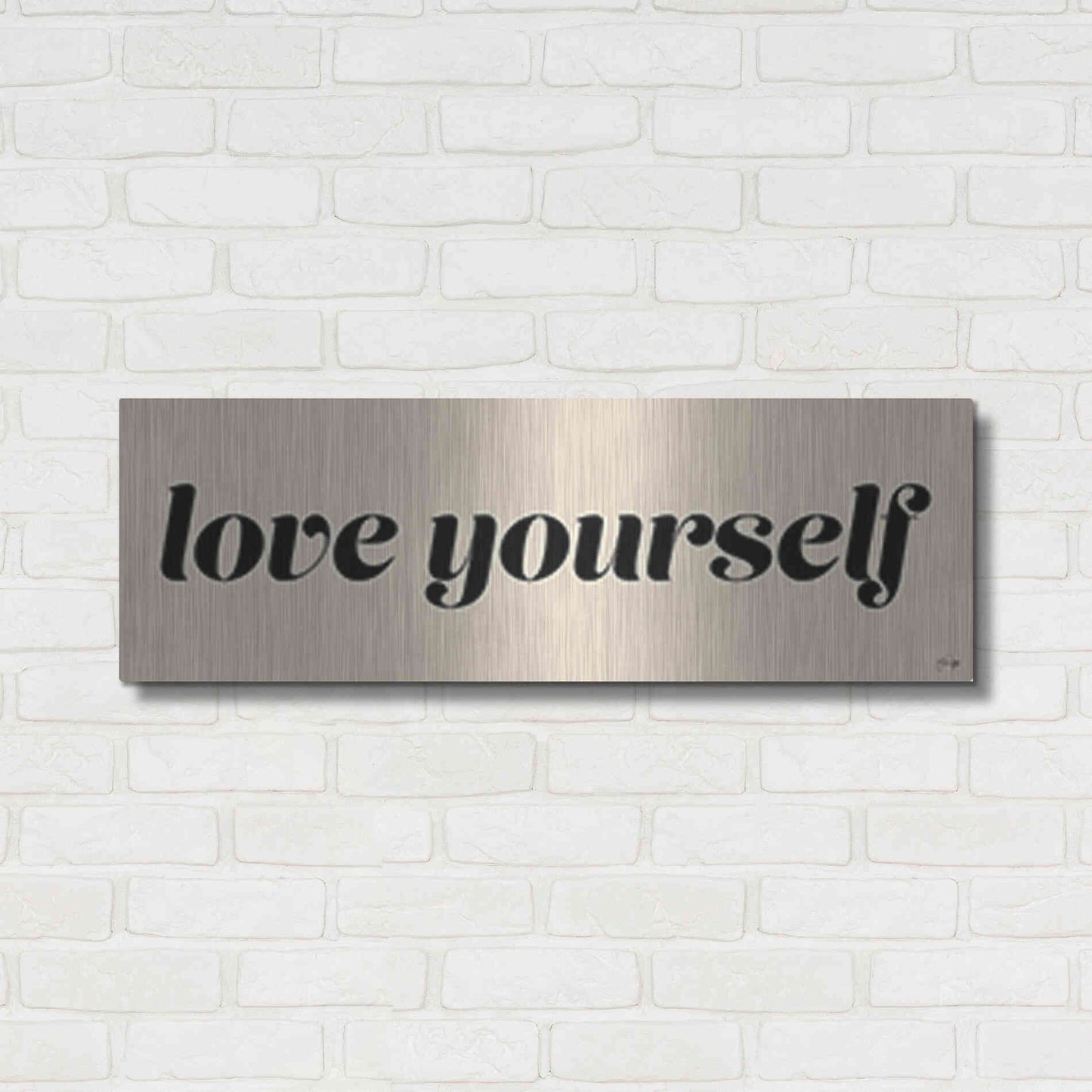 Luxe Metal Art 'Love Yourself' by Yass Naffas Designs, Metal Wall Art,36x12