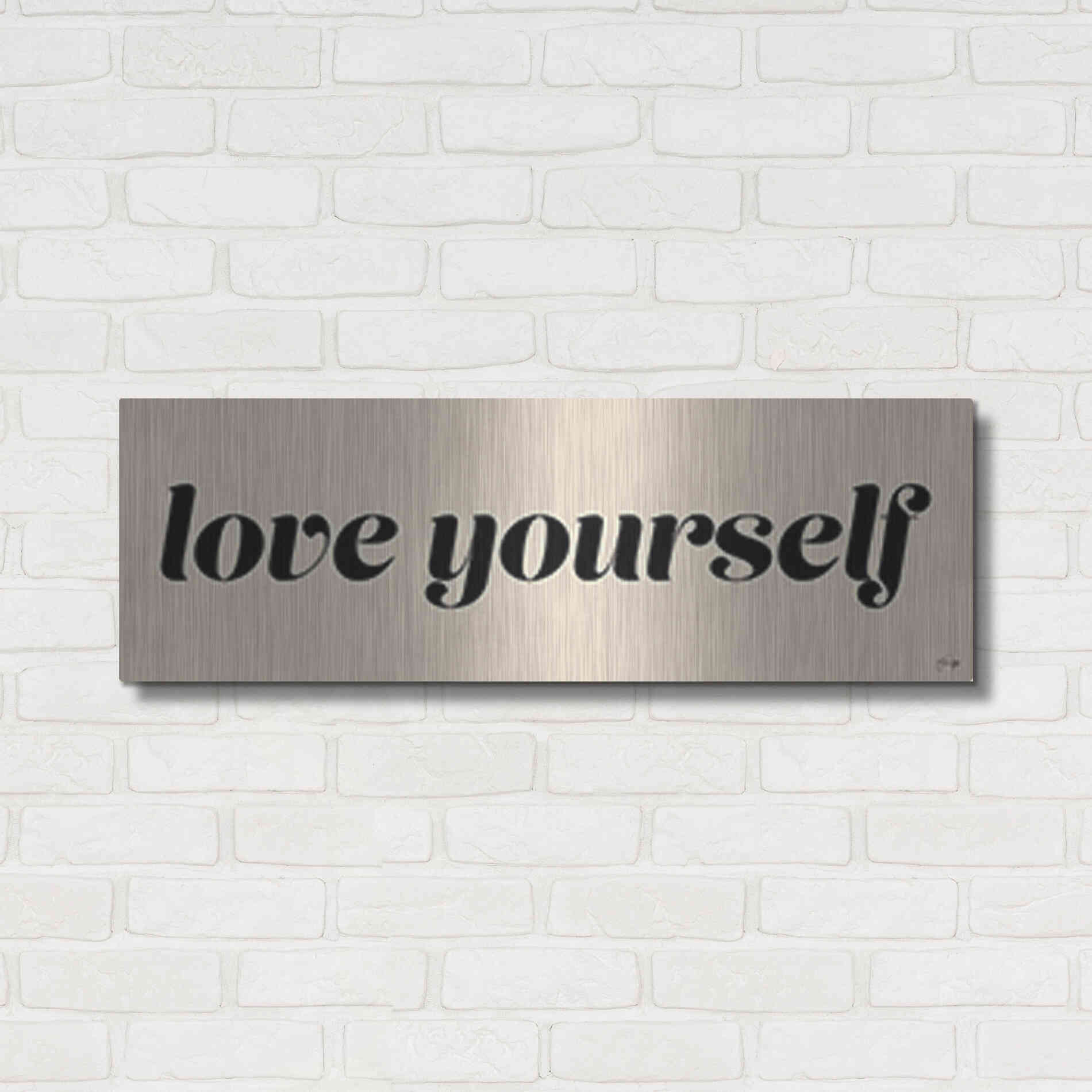 Luxe Metal Art 'Love Yourself' by Yass Naffas Designs, Metal Wall Art,36x12
