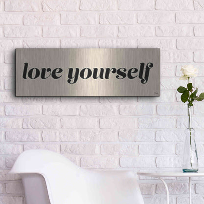 Luxe Metal Art 'Love Yourself' by Yass Naffas Designs, Metal Wall Art,36x12