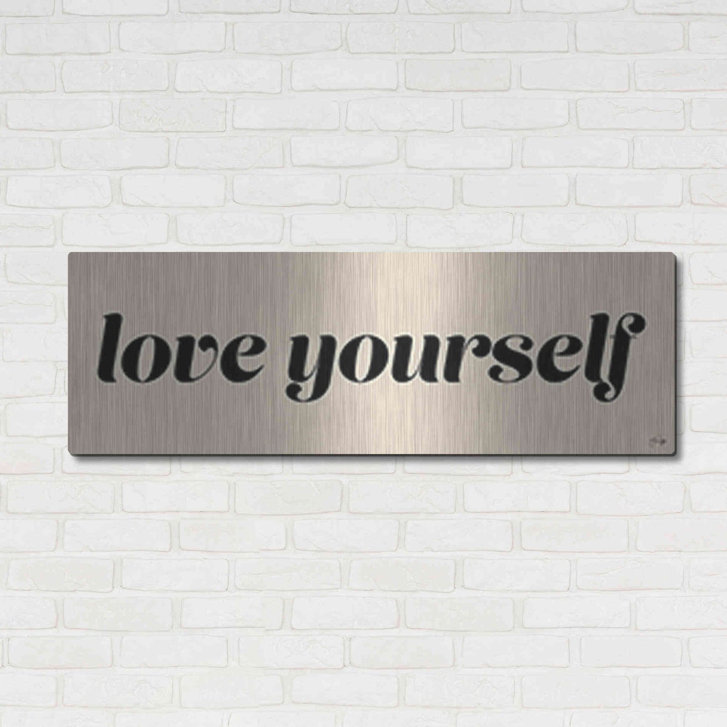 Luxe Metal Art 'Love Yourself' by Yass Naffas Designs, Metal Wall Art,48x16
