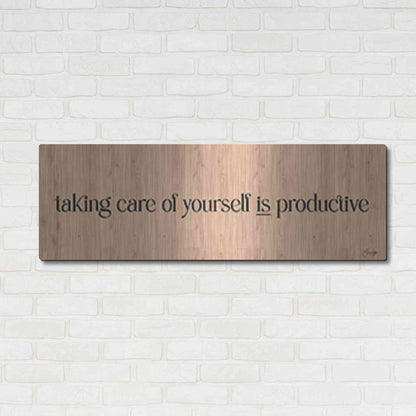 Luxe Metal Art 'Taking Care of Yourself is Productive' by Yass Naffas Designs, Metal Wall Art,48x16