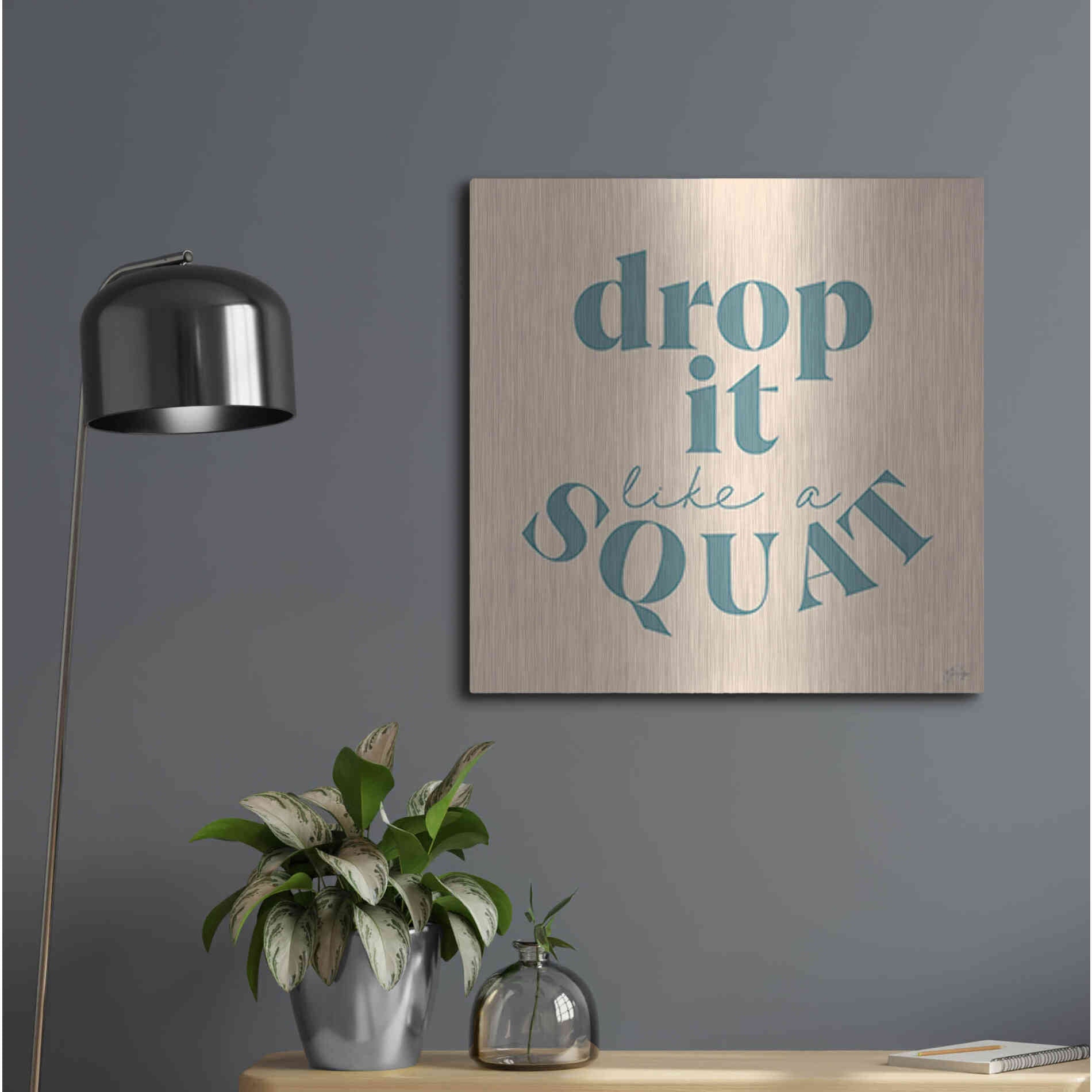 Luxe Metal Art 'Drop It Like a Squat' by Yass Naffas Designs, Metal Wall Art,24x24