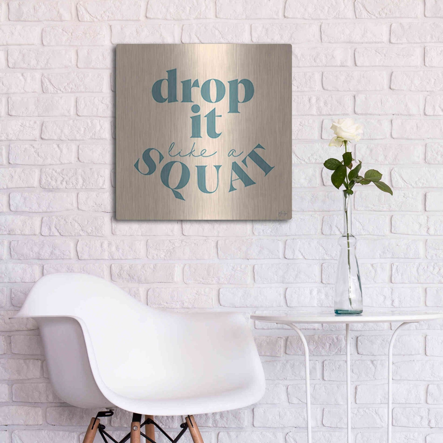 Luxe Metal Art 'Drop It Like a Squat' by Yass Naffas Designs, Metal Wall Art,24x24