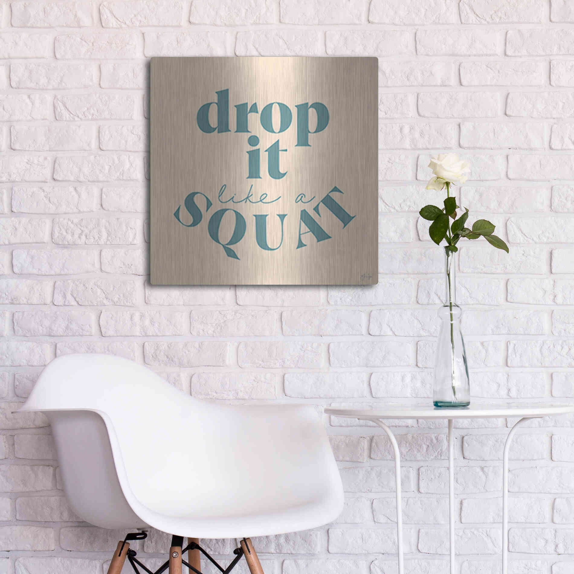 Luxe Metal Art 'Drop It Like a Squat' by Yass Naffas Designs, Metal Wall Art,24x24