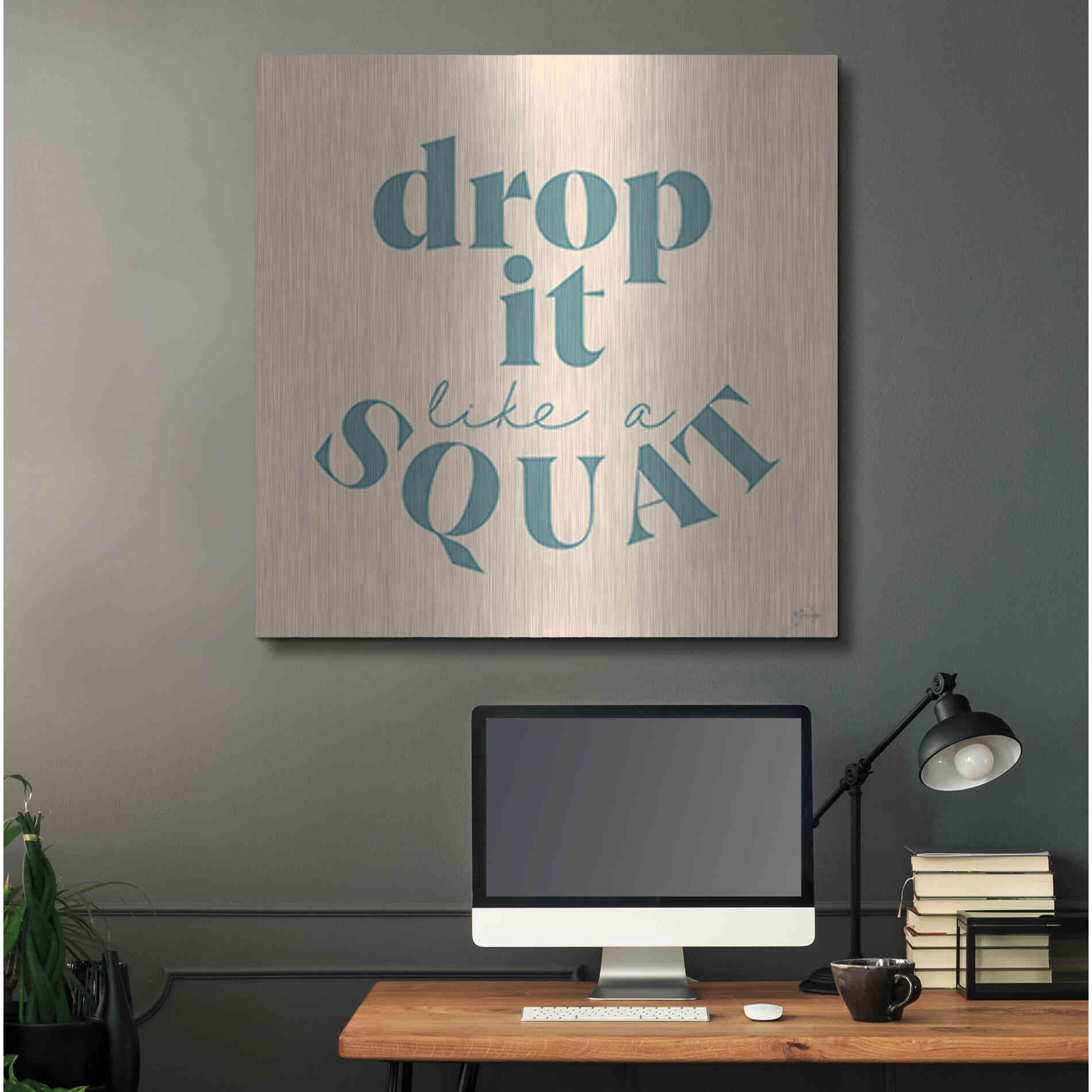 Luxe Metal Art 'Drop It Like a Squat' by Yass Naffas Designs, Metal Wall Art,36x36
