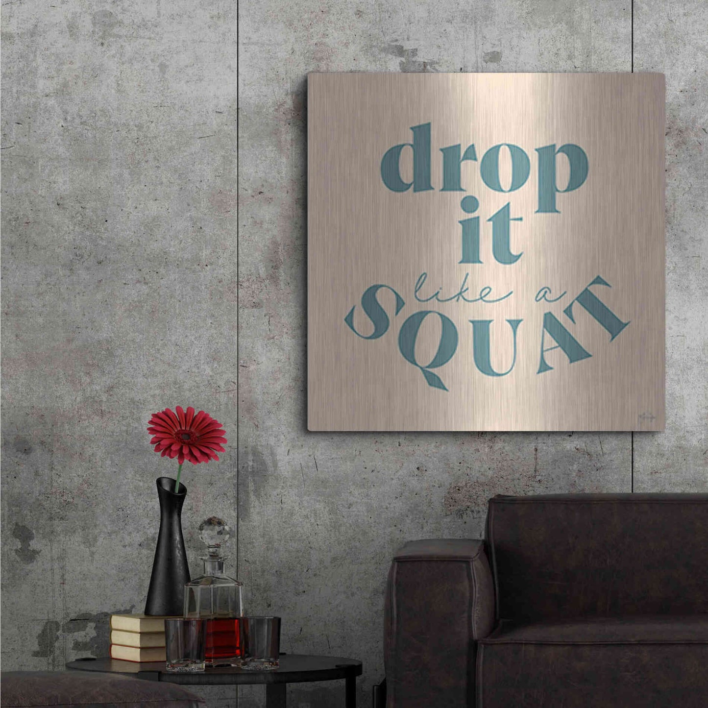 Luxe Metal Art 'Drop It Like a Squat' by Yass Naffas Designs, Metal Wall Art,36x36