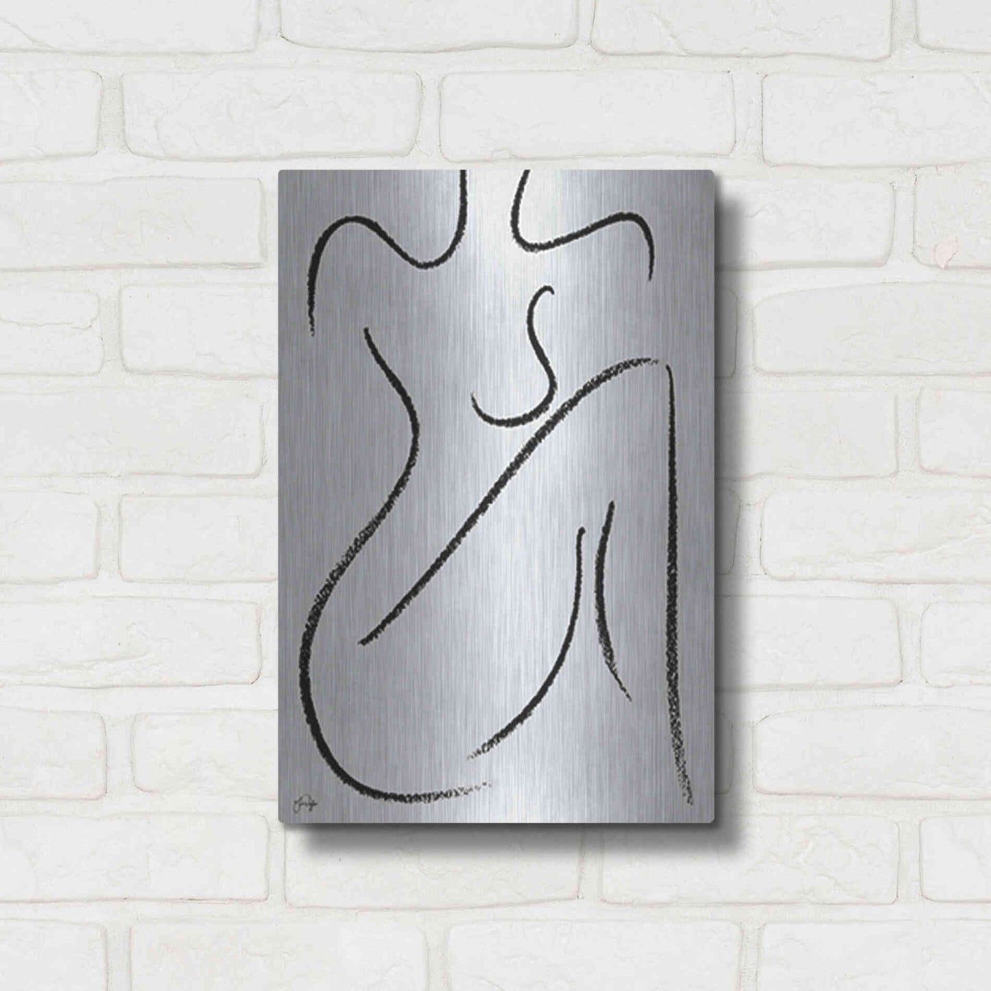 Luxe Metal Art 'Sitting Woman' by Yass Naffas Designs, Metal Wall Art,12x16