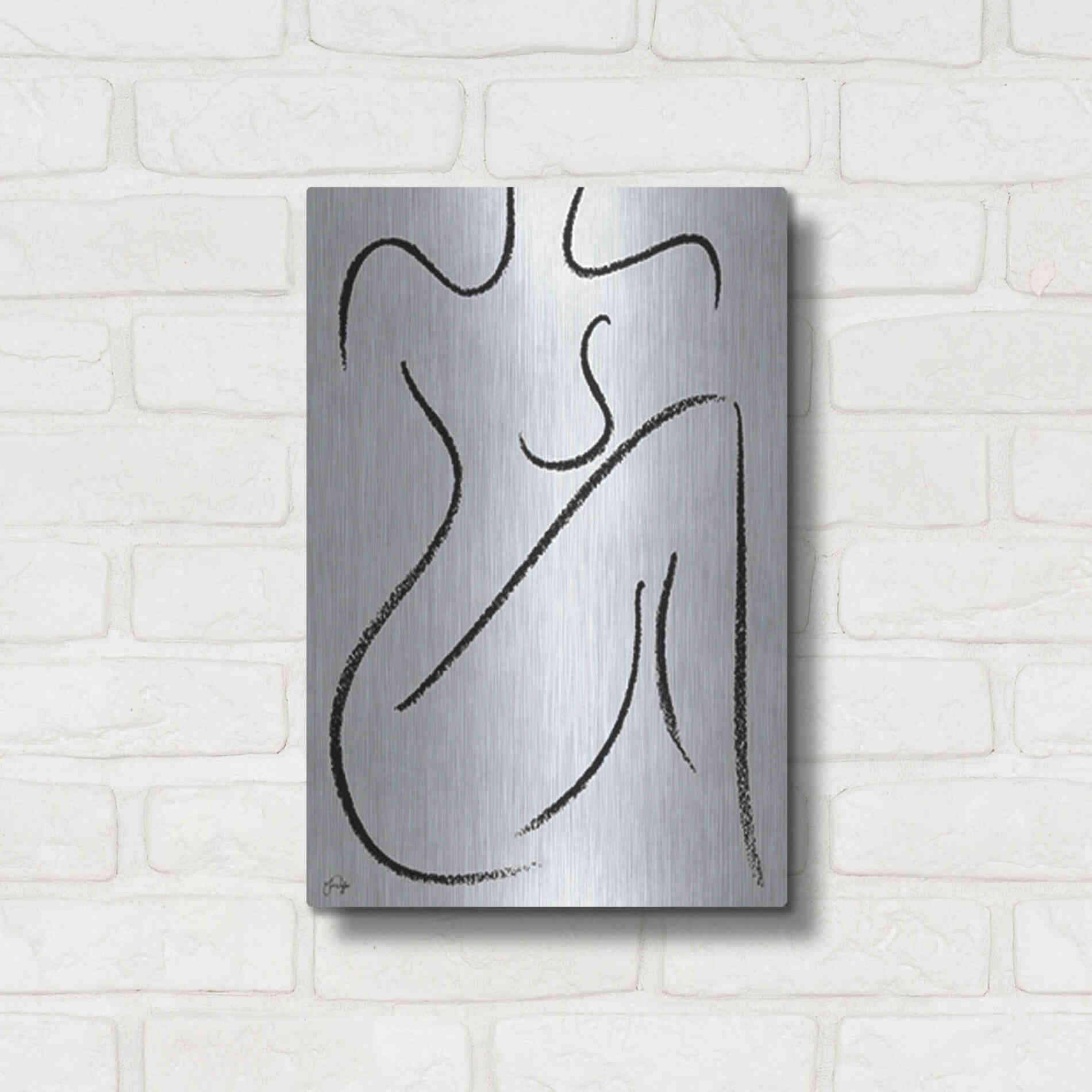 Luxe Metal Art 'Sitting Woman' by Yass Naffas Designs, Metal Wall Art,12x16