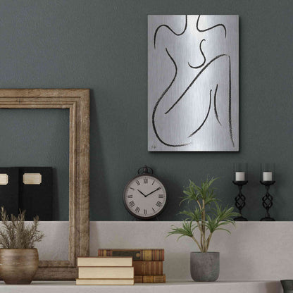 Luxe Metal Art 'Sitting Woman' by Yass Naffas Designs, Metal Wall Art,12x16