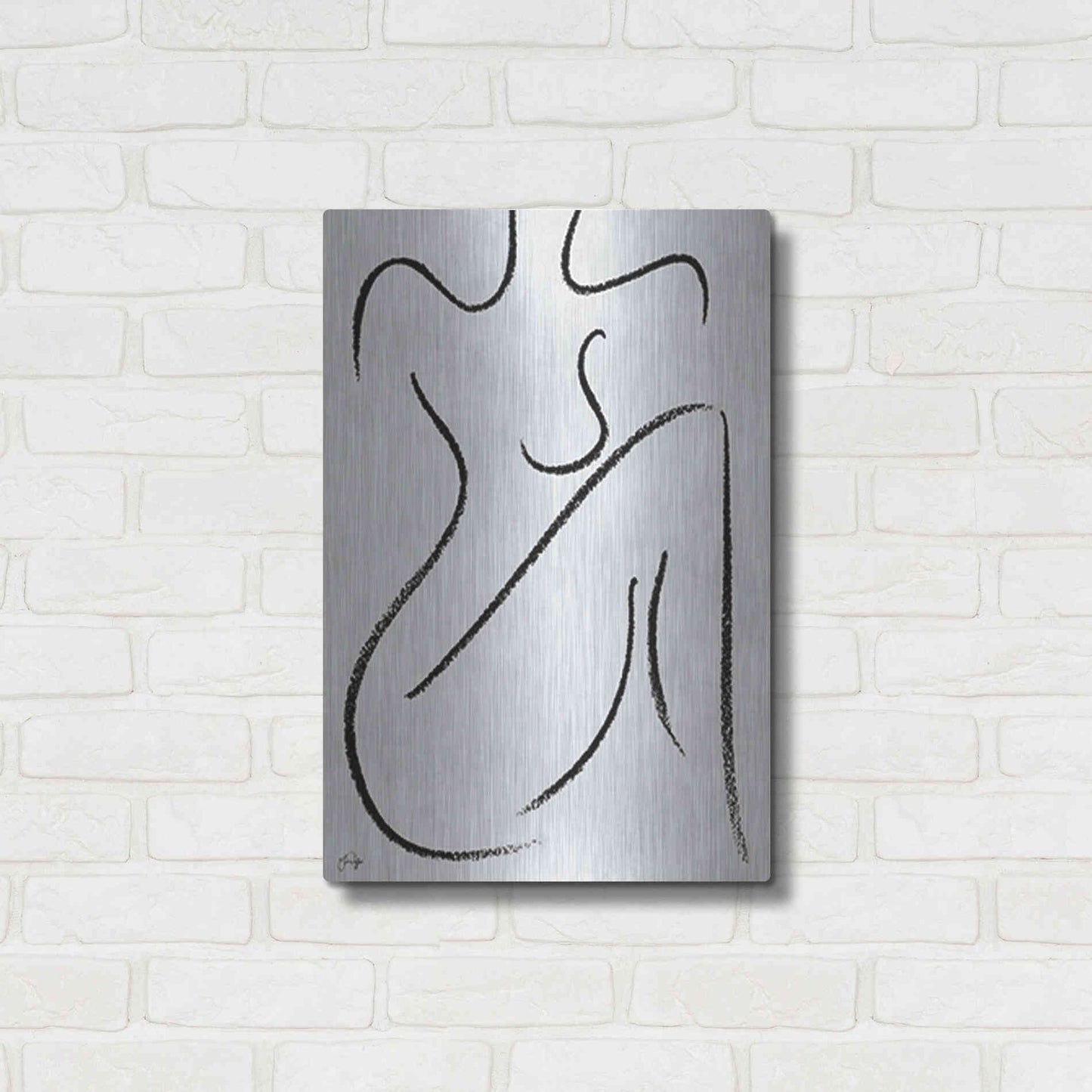 Luxe Metal Art 'Sitting Woman' by Yass Naffas Designs, Metal Wall Art,16x24