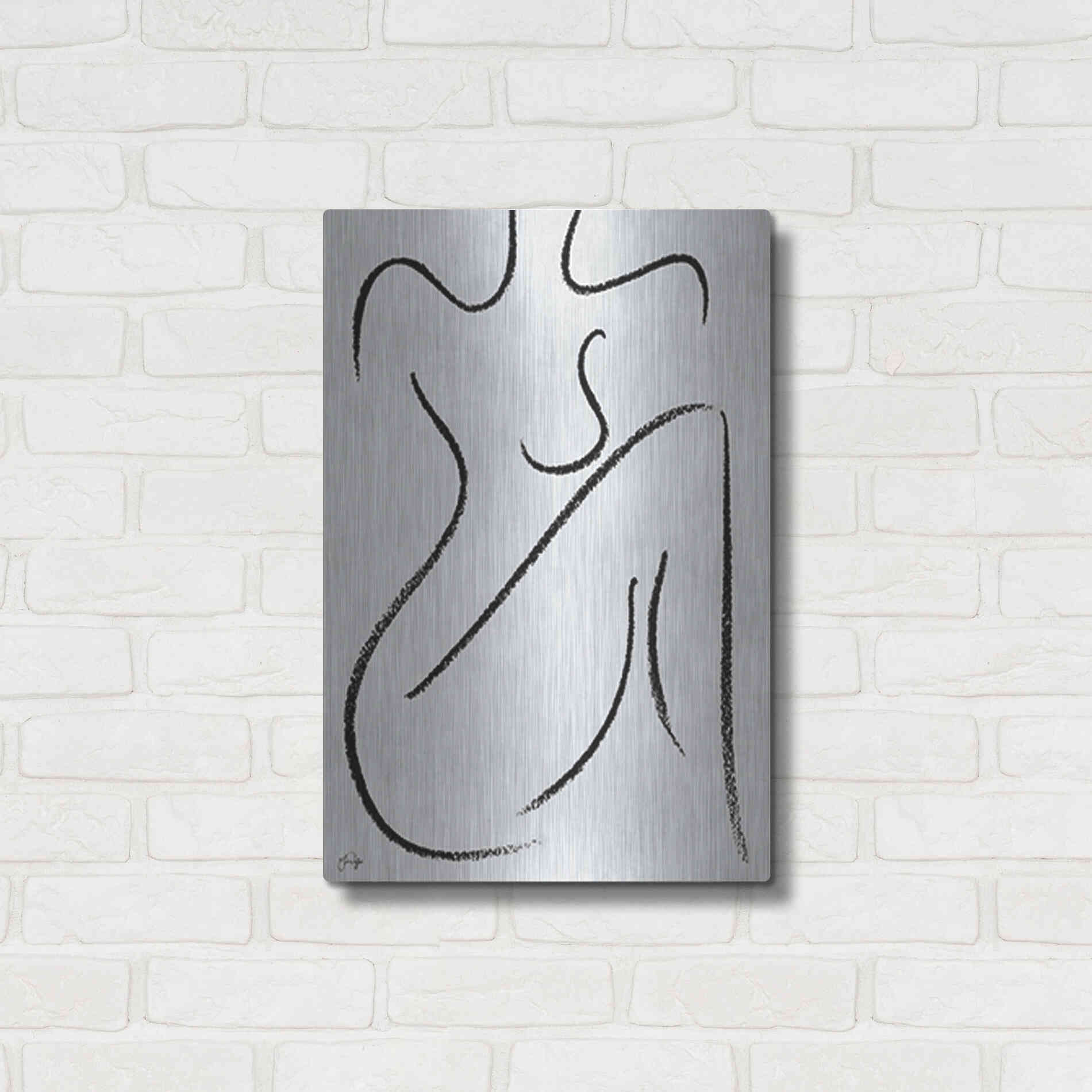 Luxe Metal Art 'Sitting Woman' by Yass Naffas Designs, Metal Wall Art,16x24