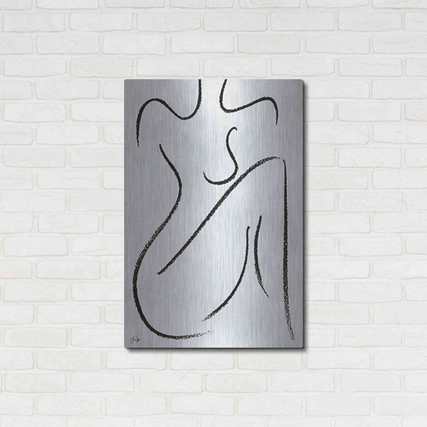 Luxe Metal Art 'Sitting Woman' by Yass Naffas Designs, Metal Wall Art,24x36