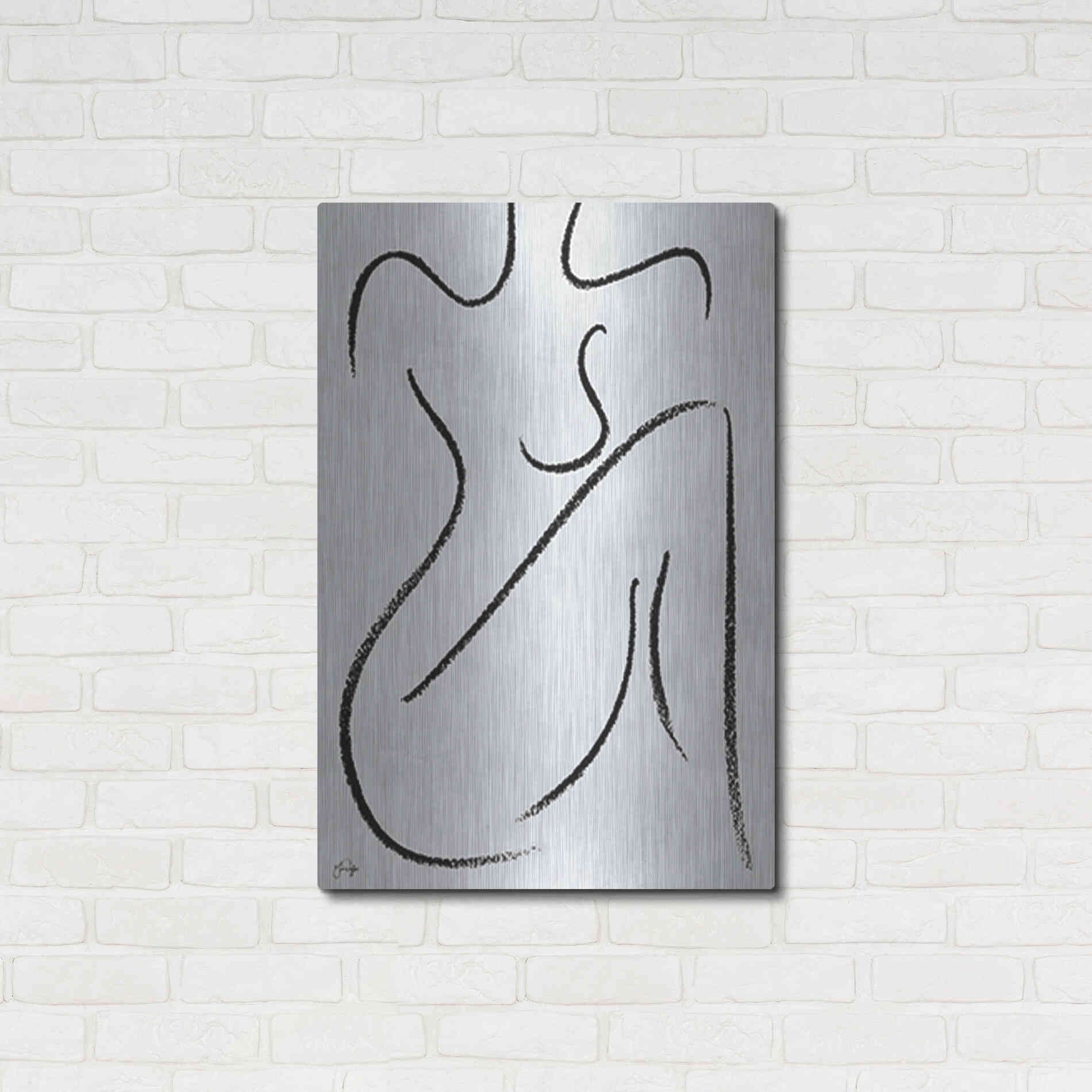 Luxe Metal Art 'Sitting Woman' by Yass Naffas Designs, Metal Wall Art,24x36